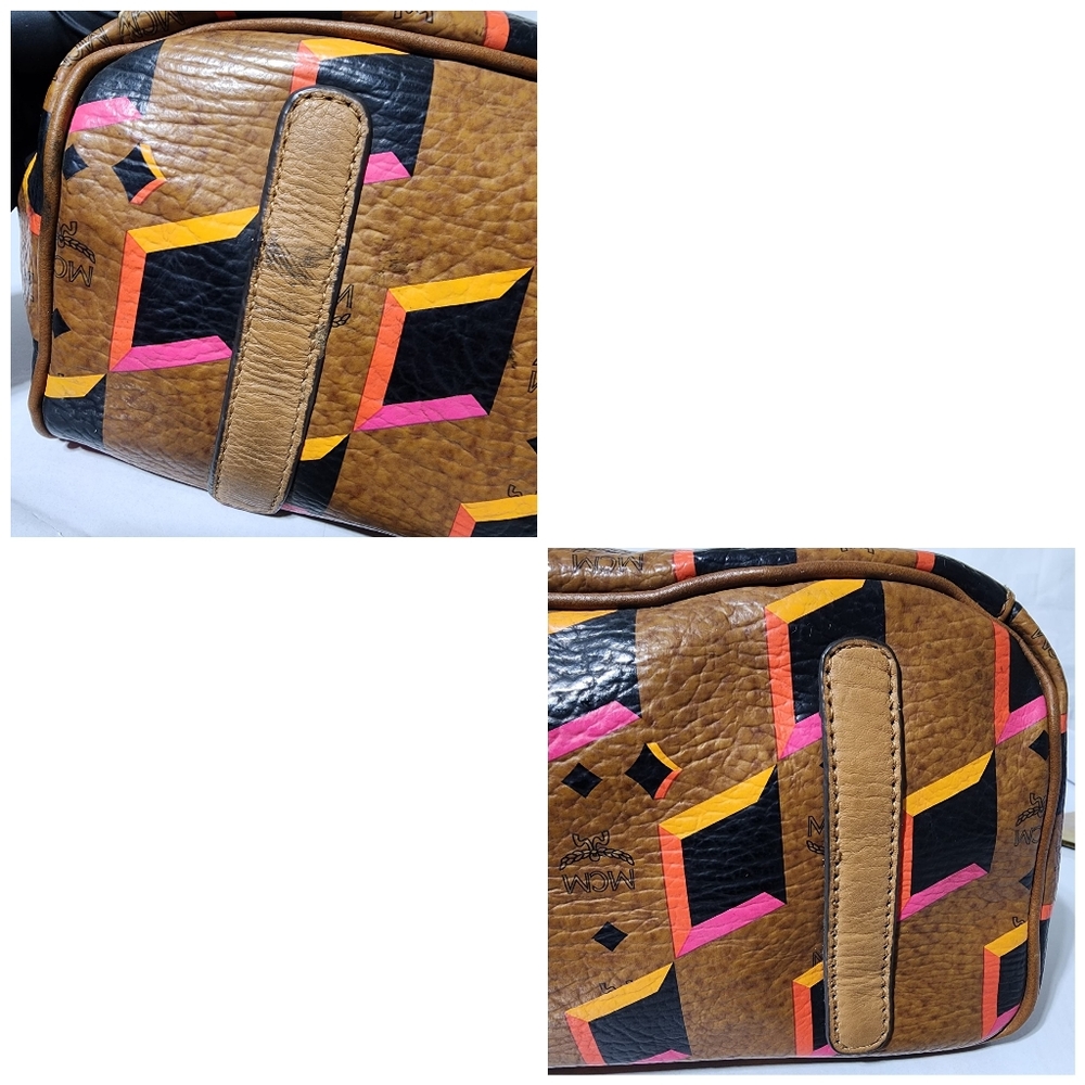 MCM Brown and Pink Geometric Tote - Picture 11 of 13